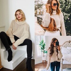 Free People My Only Sunshine Cropped Pullover Sweater- Medium